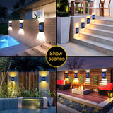 2pc/set LED Outdoor Garden Solar Powered LED Wall Lamps_3