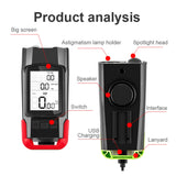 3-in-1 Bicycle Speedometer Rechargeable Bike Light- USB Charging_22