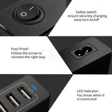 60W 10 USB Port Desktop Travel Family Wall Plug Charger_9