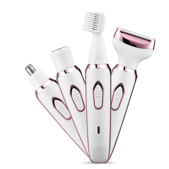 4-in-1 Women's USB Rechargeable Painless Epilator Electric Shaver_0