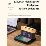3-in-1 Wireless Charger Alarm Clock and Adjustable Night Light- USB Power Supply_3