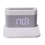 3-in-1 Wireless Charger Alarm Clock and Adjustable Night Light- USB Power Supply