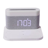 3-in-1 Wireless Charger Alarm Clock and Adjustable Night Light- USB Power Supply