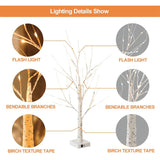 LED Illuminated Birch Tree for Home and Holiday Decoration- USB Charging_3