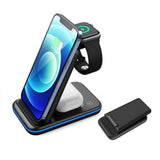 3-in-1 Foldable Wireless Charging Station for QI Devices- USB Power Supply_0