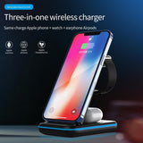3-in-1 Foldable Wireless Charging Station for QI Devices- USB Power Supply_9