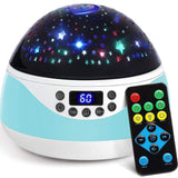 USB Plugged-in, Battery Powered Rotating Projector Night Light with Music_6