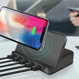 Multi-USB Port Wireless Mobile Phone Charging Station in AU, EU, UK, US Plug_18