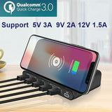 Multi-USB Port Wireless Mobile Phone Charging Station in AU, EU, UK, US Plug_5