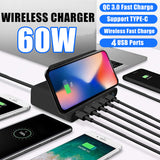 Multi-USB Port Wireless Mobile Phone Charging Station in AU, EU, UK, US Plug_12