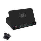 Multi-USB Port Wireless Mobile Phone Charging Station in AU, EU, UK, US Plug_21