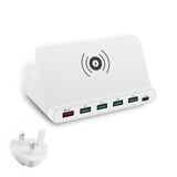 Multi-USB Port Wireless Mobile Phone Charging Station in AU, EU, UK, US Plug_2