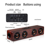 W8 Wooden Wireless Heavy Bass Speaker and Subwoofer- USB Charging_5