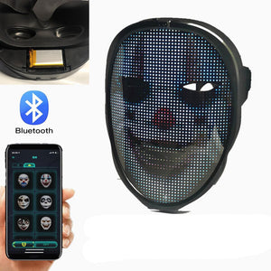 LED Face Transforming Luminous Face Mask for Parties- Battery Powered/USB Rechargeable_0