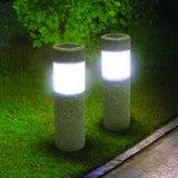 Solar Stone Pillar White LED Lights Outdoor Garden Lamp_9