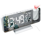 LED Big Screen Mirror Alarm Clock with Projection Display- USB Plugged in_9