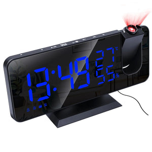 LED Big Screen Mirror Alarm Clock with Projection Display- USB Plugged in_0
