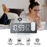 LED Big Screen Mirror Alarm Clock with Projection Display- USB Plugged in_1