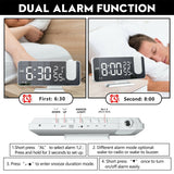 LED Big Screen Mirror Alarm Clock with Projection Display- USB Plugged in_2