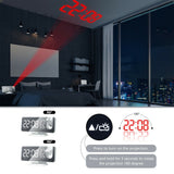 LED Big Screen Mirror Alarm Clock with Projection Display- USB Plugged in_4