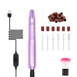 USB Plugged-in Electric Nail File Acrylic Manicure Drilling Kit_2