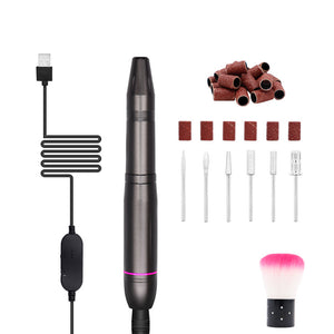 USB Plugged-in Electric Nail File Acrylic Manicure Drilling Kit_0