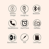 USB Interface Wireless Charger and Clock Radio BT Speaker_11