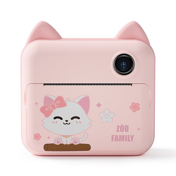 USB Rechargeable Children's Instant Thermal Print Toy Camera_0