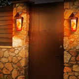 Solar Powered Flame Wall Light Outdoor Garden Landscape Lamp_7