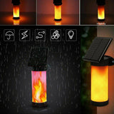 Solar Powered Flame Wall Light Outdoor Garden Landscape Lamp_3