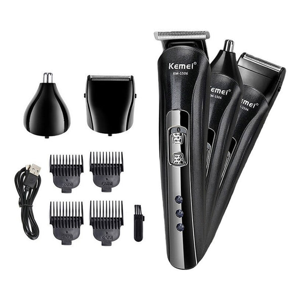 USB Rechargeable 3-in-1 Professional Grade Hair Trimming Kit_7