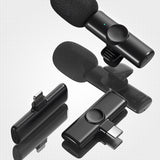 Rechargeable Wireless Mini Plugged-in Microphone Lapel with Clip_15