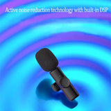 Rechargeable Wireless Mini Plugged-in Microphone Lapel with Clip_6