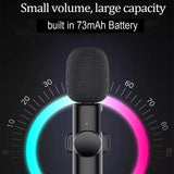 Rechargeable Wireless Mini Plugged-in Microphone Lapel with Clip_8