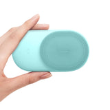 USB Rechargeable Electric Silicone Facial Brush Heated Massager_2