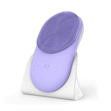 USB Rechargeable Electric Silicone Facial Brush Heated Massager_7