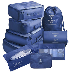 9 PCs Premium Travel Organizer Storage Bags_0