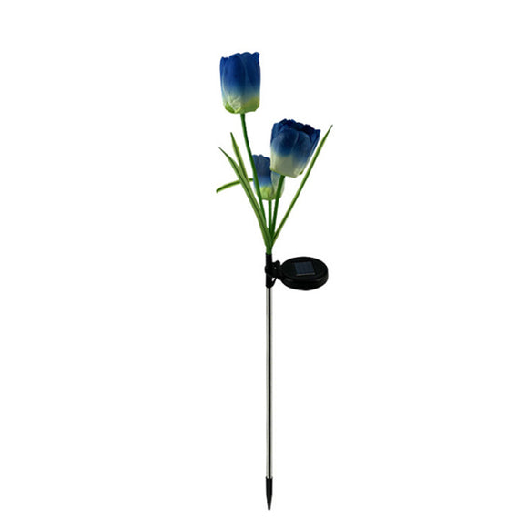 Solar Powered Tulip Flower Outdoor Garden Decoration_0