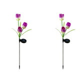 Solar Powered Tulip Flower Outdoor Garden Decoration_4
