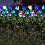 Solar Powered Tulip Flower Outdoor Garden Decoration_17