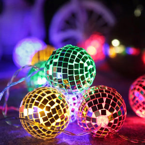 10/20/40 LED Mirror Ball Fairy String Disco Lights-Battery Operated_1