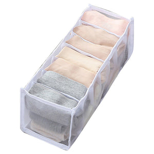 7 Grids Mesh Foldable Clothes Storage and Drawer Organizer_0