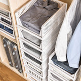 2PCS Stackable Wardrobe Storage Drawers Clothes Organizer Box_12