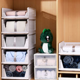 2PCS Stackable Wardrobe Storage Drawers Clothes Organizer Box_4
