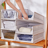 2PCS Stackable Wardrobe Storage Drawers Clothes Organizer Box_7