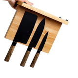 Bamboo Magnetic Kitchen Knife Rack Cutlery Storage Holder Block_9