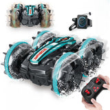 2.4GHz Dual RC Amphibious Stunt Car & Watch Gesture Sensor RC Boat Toy - USB Rechargeable_0