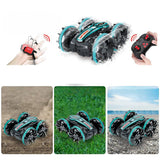 2.4GHz Dual RC Amphibious Stunt Car & Watch Gesture Sensor RC Boat Toy - USB Rechargeable_7