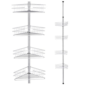 Adjustable 110 1/4corner shelf Utility Storage Shelves for Kitchen, Living Room, Bathroom（with metal shelf）_0