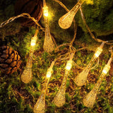Solar 50 LED Water Drop Bulbs Garden LampsString Light Fairy Light_1